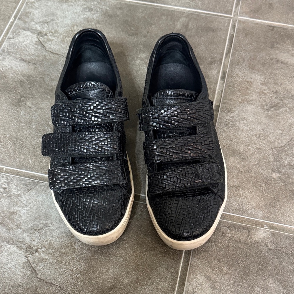 rag & bone Black Textured Strap Sneakers